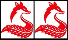 Forest Fox Nature Two 5" Red Vinyl Decal Car Truck Window laptop notebook