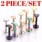 2 PCS Labret Monroe Tragus Bar Helix Cartilage Lip Ear Stud Gem Piercing Hoop
