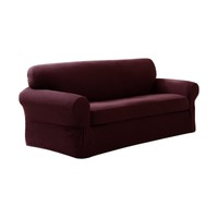 Fancy Collection Strech Sofa Love Seat Arm Chair Slip Cover Burgundy (2 Piece... Fancy Collection Strech Sofa Love Seat Arm Chair Slip Cover Burgundy (2 Piece...