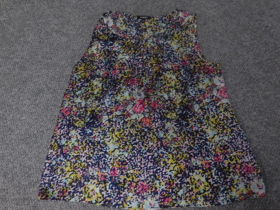 Elementz Womens Blouse Large blue pullover colorful - Image 2 of 4