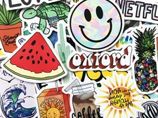 50 Mixed Colors Sticker Lot Book Fun Pack Skateboard Laptop Car Decals