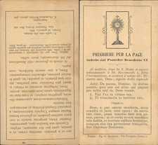 WW1 RARO SANTINO MILITARE-PREGHIERA DELLA PACE DI BENEDETTO PIO XV -N.4638