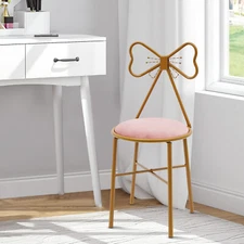 Vanity Stool Butterfly Backrest Chair Dining Velvet Stool Chair Makeup Chair