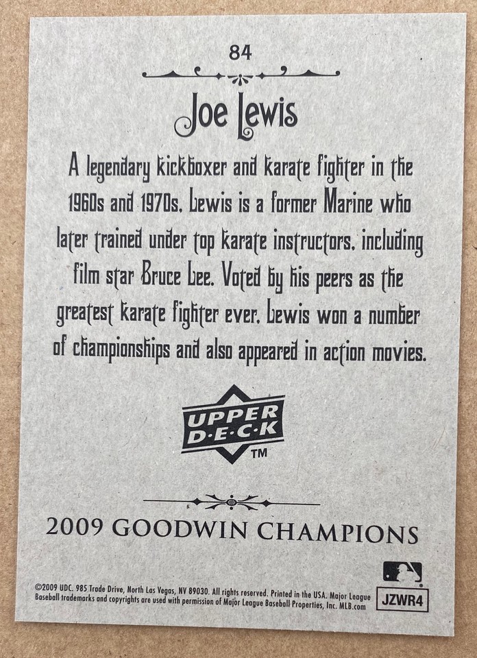 Martial Arts Lot Ginter & Goodwin Bruce Lee, Rampage Jackson, Lewis