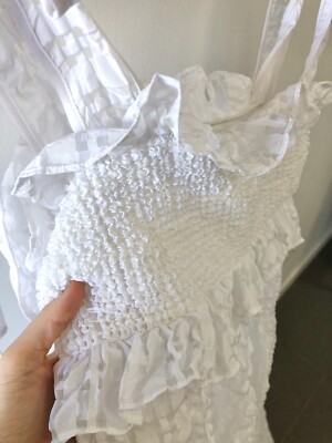 Cecilie Bahnsen White Smock Seersucker 