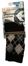 Smartwool Everyday Diamond Jim Argyle Light Cushion Crew Socks Black Gray Small