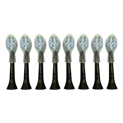 8x Philips Sonicare Smart C3 Plaque Control Black Brush Heads | No Box