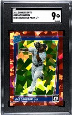 2021 Donruss Optic #85 Daz Cameron RED CRACKED ICE PRIZM /7 SGC 9 MINT RC