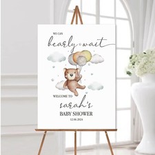 Personalised Baby Shower Party Poster Welcome Sign Neutral Gender Reveal Print