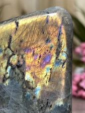 LABRADORITE FREEFORM - Sunset Orange Purple Mineral Witch Chakra Crystal Decor 