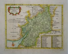 Antique map of Gloucestershire by Robert Morden 1715