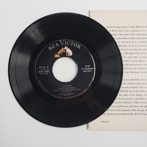 Moby Dick Melville 45 RPM Soundtrack Vinyl Record Gregory Peck RCA (EPB-1247) - Picture 5 of 9