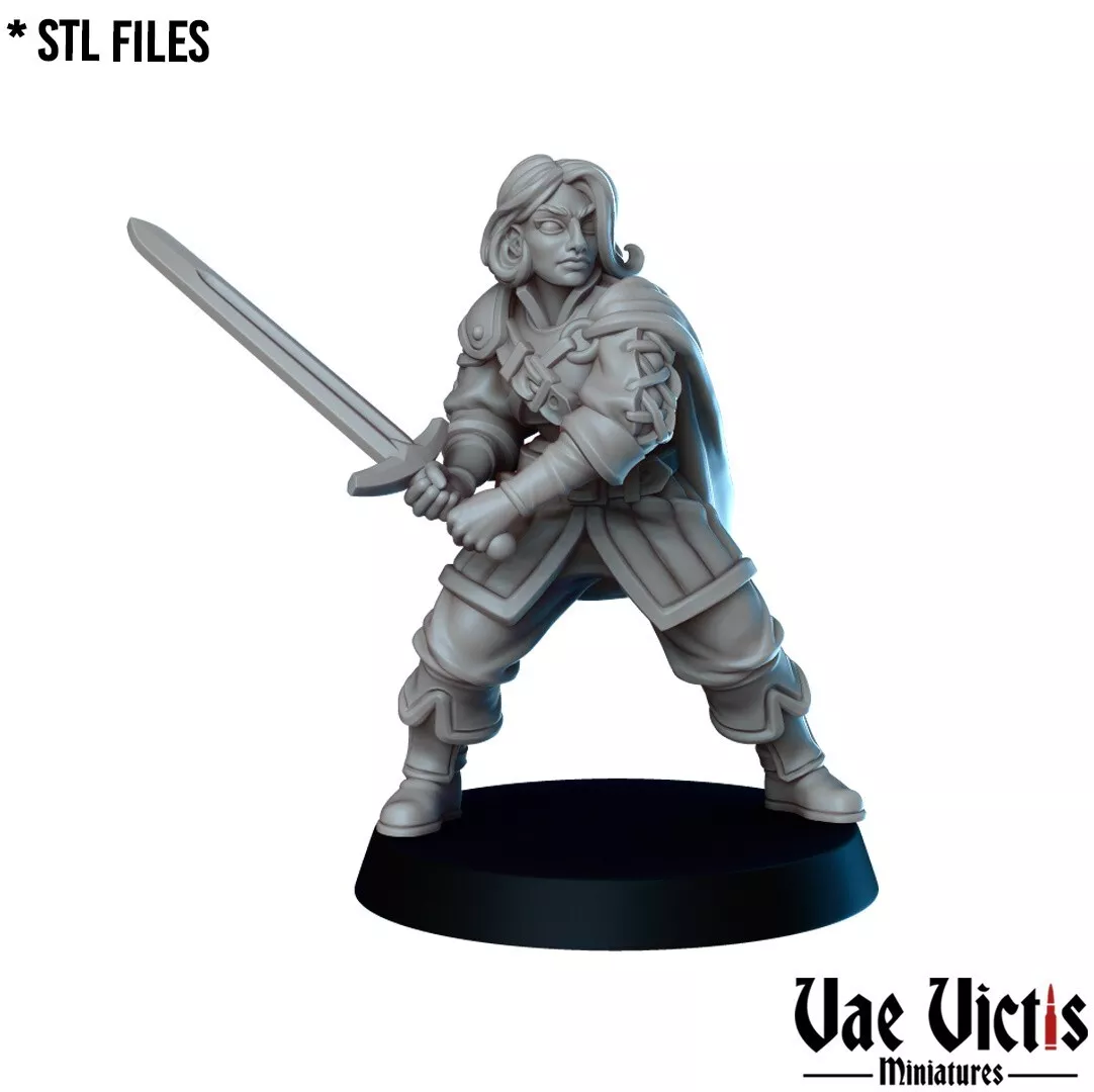 Human Fighter Miniature DnD D&D Pathfinder RPG