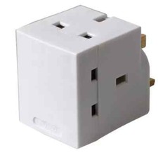 3 Way Mains Socket Adaptor Multi Plug Fused Adapter Uk Three Way 240v 13a P&P