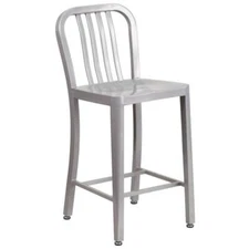 Bowery Hill 24" Metal Counter Stool in Silver