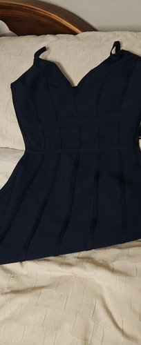Womens VENUS Sleeveless Dress Small Navy Blue Lined Back Zip - Picture 5 of 13