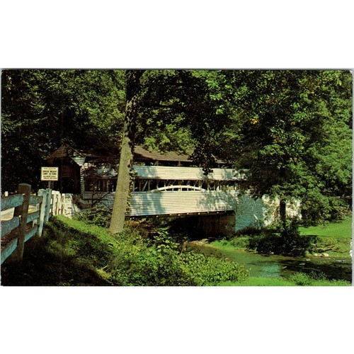 1972 Valley PA General Knox Covered Bridge Vintage Postcard PE4
