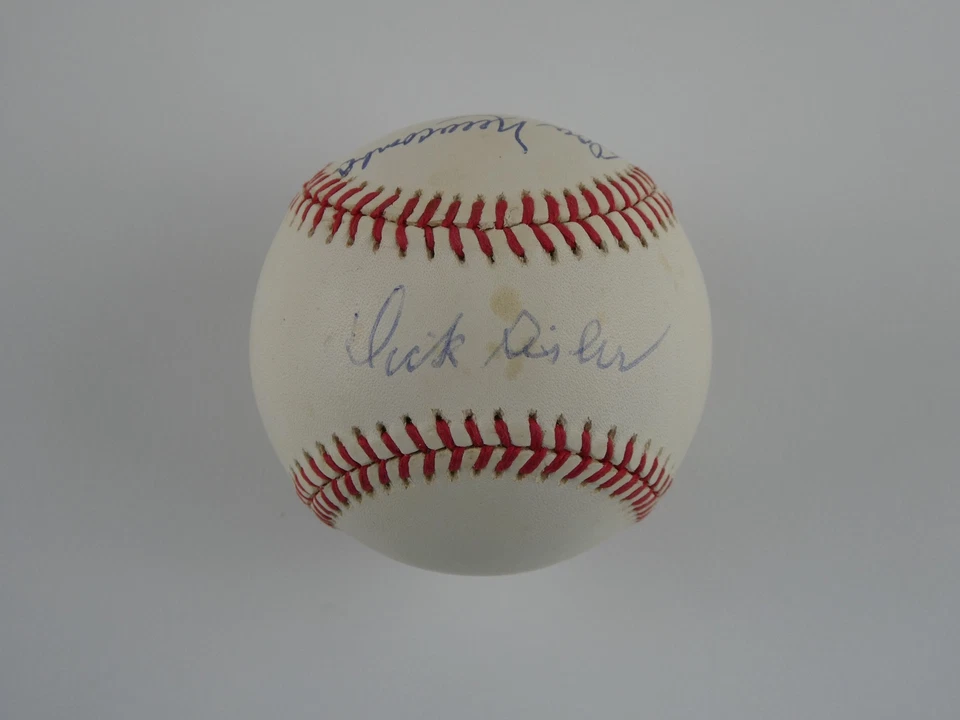 Dick Sisler Don Newcombe Signed Baseball Rawlings NL Cincinnati Reds JSA COA - Image 2 of 4