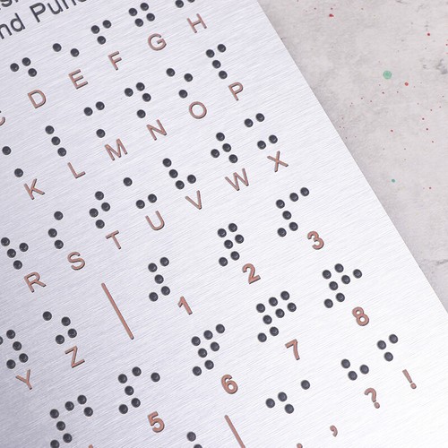 Braille Alphabet And Numbers Learning Tool - Durable Metal Tactile Bump Reading - Picture 4 of 12