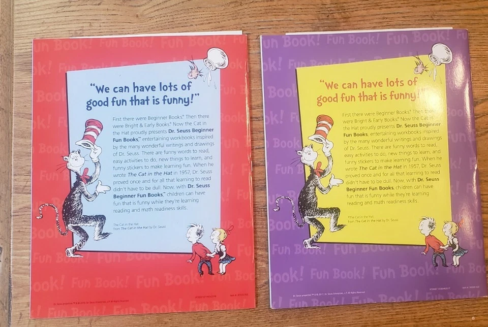 Lot 2 DR. SEUSS BEGINNER FUN BOOKS Workbooks Scholastic Letters & Counting Foto 2 de 4
