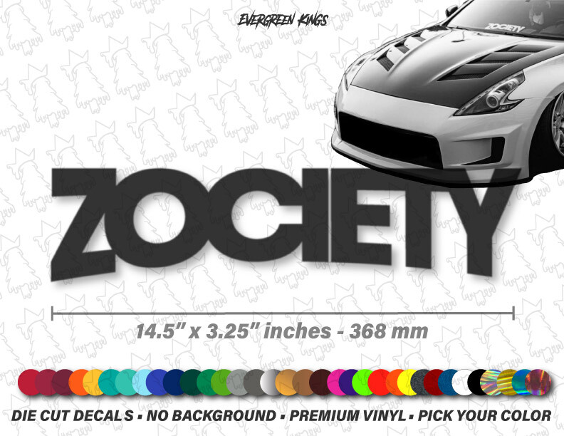 ZOCIETY Windshield Curved Banner Decal for 350Z 370Z 240sx 280zx