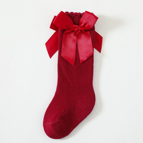 Kniestrümpfe Für Babys Mädchen Kleinkinder Schleife Taufe Schulsocken 0–3 > - Photo 14/18