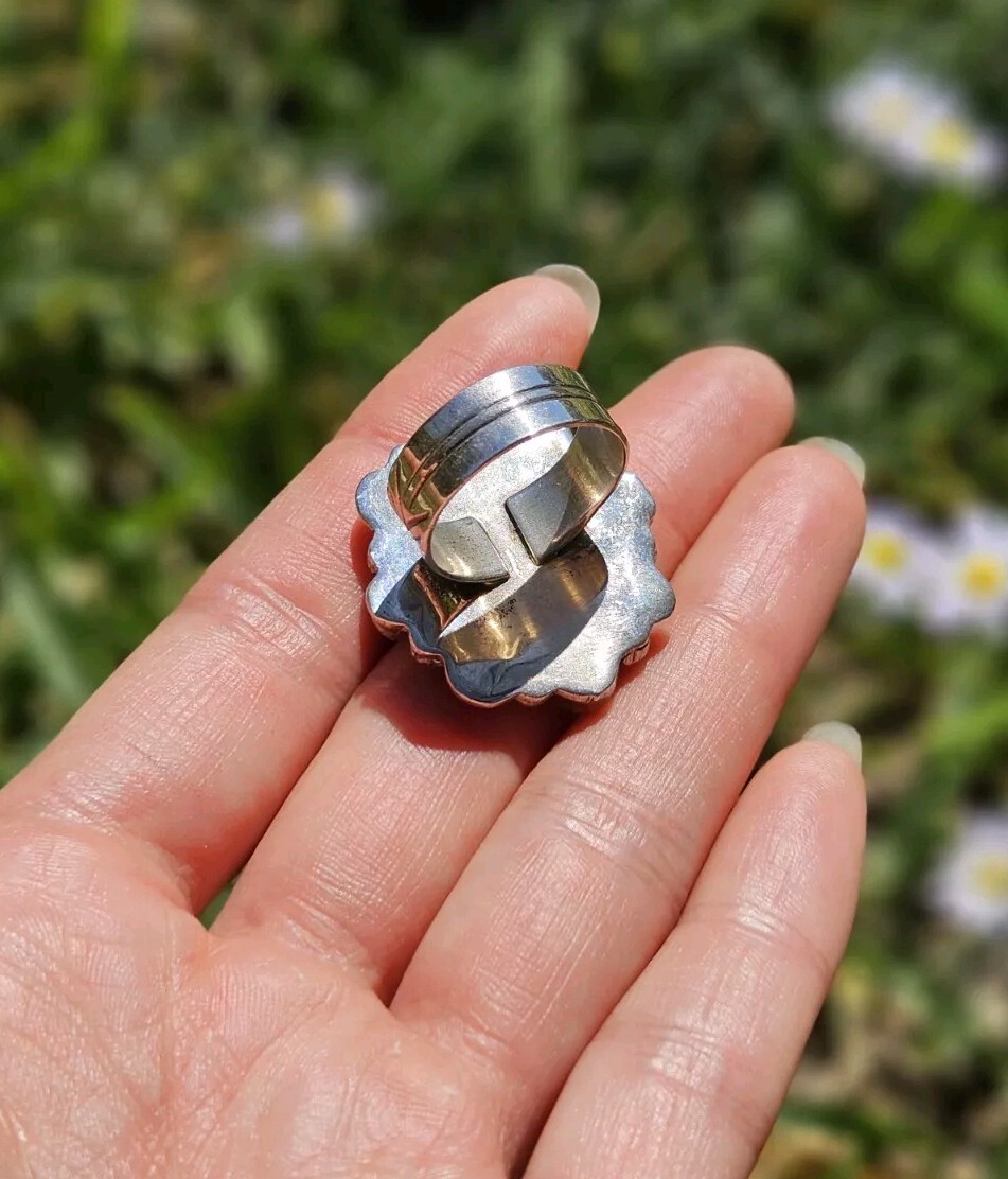 Sterling Silver Multi-Stone Statement Ring - Size… - image 10