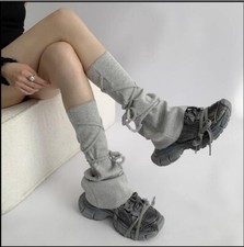 Japanese women girl Harajuku Bandage Knitted socks autumn JK calf socks