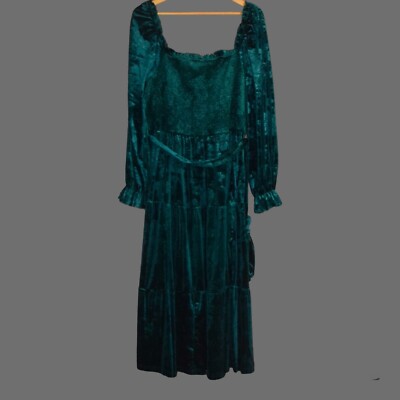 BOUTIQUE Women's Plus Sz 3XL Off-The-Shoulder Green Velour Maternity Gown  Dress | eBay