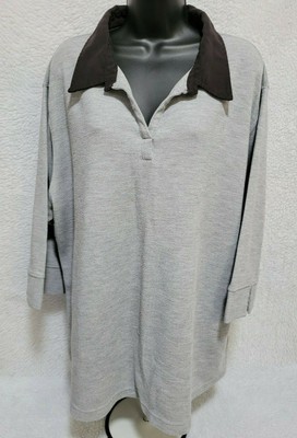 Jaclyn Smith Womens Shirt Top Blouse Size 2X Gray Black