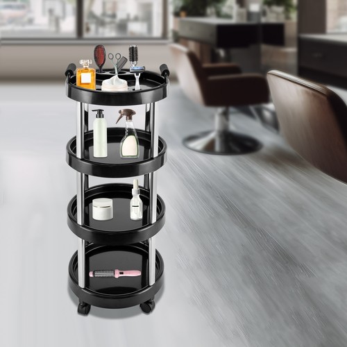 4 floor cosmetic trolley rolling container roller trolley beauty trolley salon trolley round - Picture 1 of 13