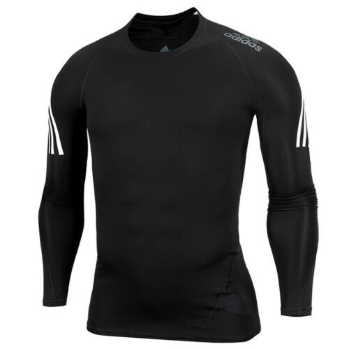 Adidas Alphaskin Sport 3-Stripes Compression Long sleve top training jersey - Picture 1 of 8