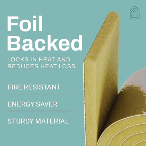 25 Foot Foiled Back Fiberglass Pipe Insulation Wrap, 3" Wide x 1" Thick - Picture 11 of 22