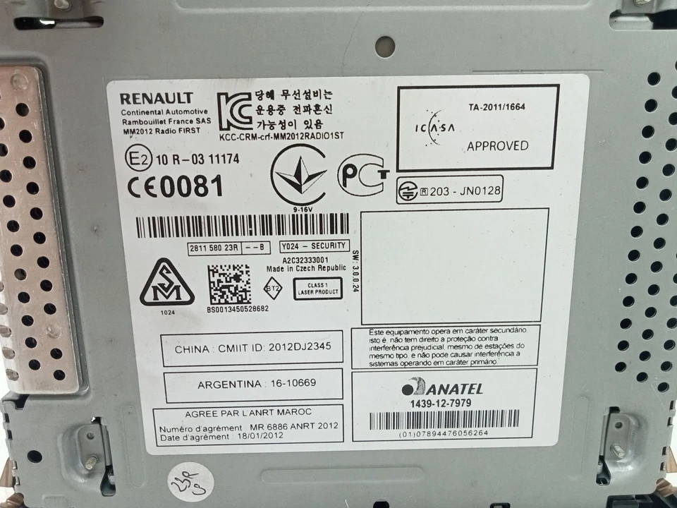 281158023R IMPIANTO AUDIO / RADIO CD / 703087 PER RENAULT GRAND SCENIC III JZ0/1 - Immagine 3 di 4