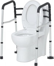 Safety Toilet Rail Adjustable Detachable Handicap Safety Frame with Handles