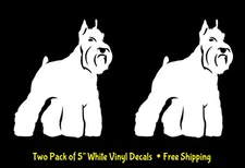 Schnauzer Two Pk 5" White Vinyl Decals Car Window Laptop Notebook Tablet Tumbler