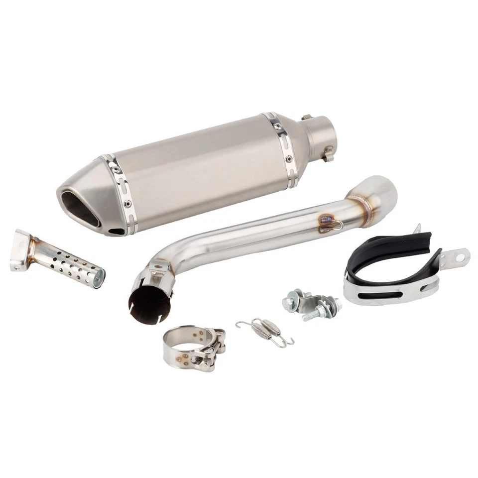 For Honda CRF250 L / Rally 2017-2020 Exhaust Mid Link Pipe Silvery Muffler Tips Foto 2 de 4