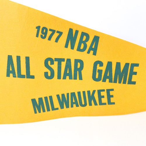 Vintage 1977 NBA All Star Game Pennant Banner Milwaukee Bucks Full Size Felt VGC - Picture 5 of 13