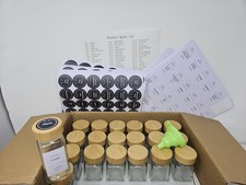 24 Pack Spice Jars with Label,Seasoning Containers,Glass Spice Jars with Bamboo