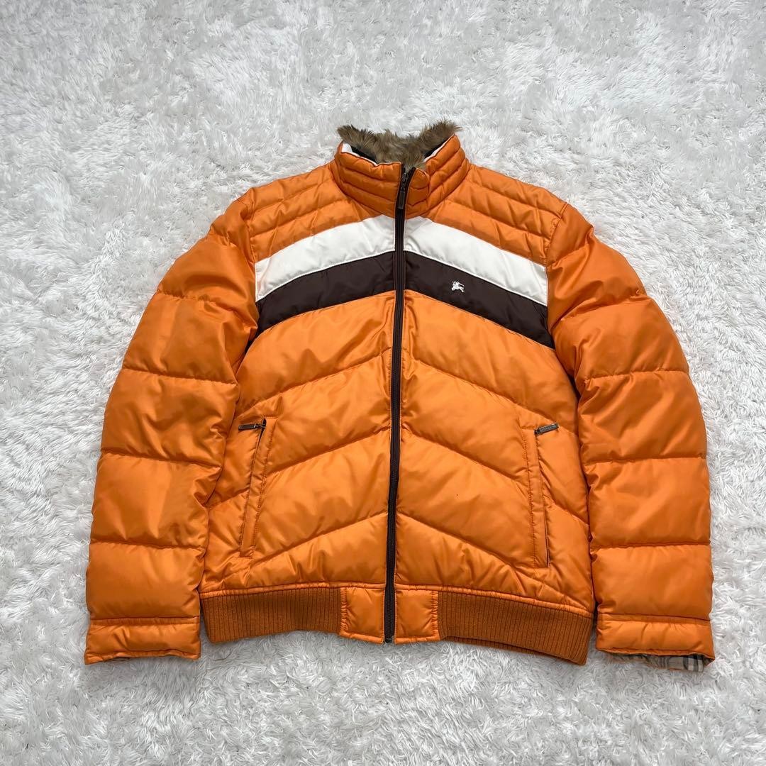 BURBERRY BLACK LABEL Down Jacket Size M Orange From Japan thumbnail 2