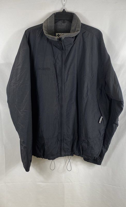 Columbia Men's Black Interchange Core Full Zip Jacket Fleece Collar Sz XLT