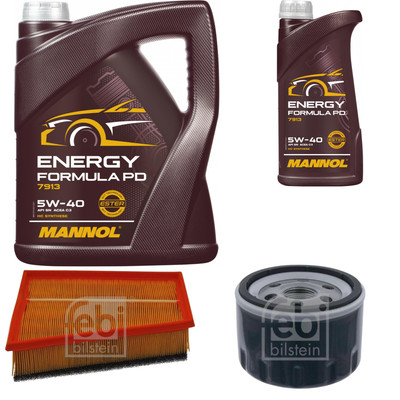 FEBI BILSTEIN Inspektionspaket 6L MANNOL Energy Formula PD 5W-40 für Renault