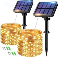 Solar Lichterkette AußEn 80 Led 8M Wetterfest IP65 Kupferdraht Deko Garten