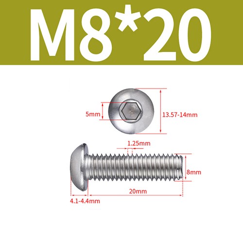Socket Button Screws Dome Head Hex Allen Bolts A2 Stainless Steel M1 M2 M3 - M16 - Picture 166 of 217