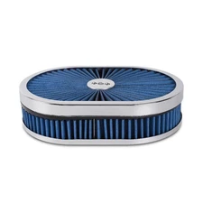 For 5-1/8" Carburetors Demon 12" Oval Full Finned Air Cleaner Washable Filter