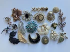 Lot Of 20 Vintage Rhinestone Brooches Pins Costume Jewelry Mamselle Renoir Coro