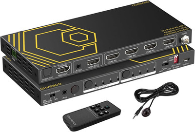 HDMI Matrix 4 in 2 Out 4K 60Hz 4:4:4 ARC HDR D-Olby Vision Atmos SPDIF 5.1CH Bre