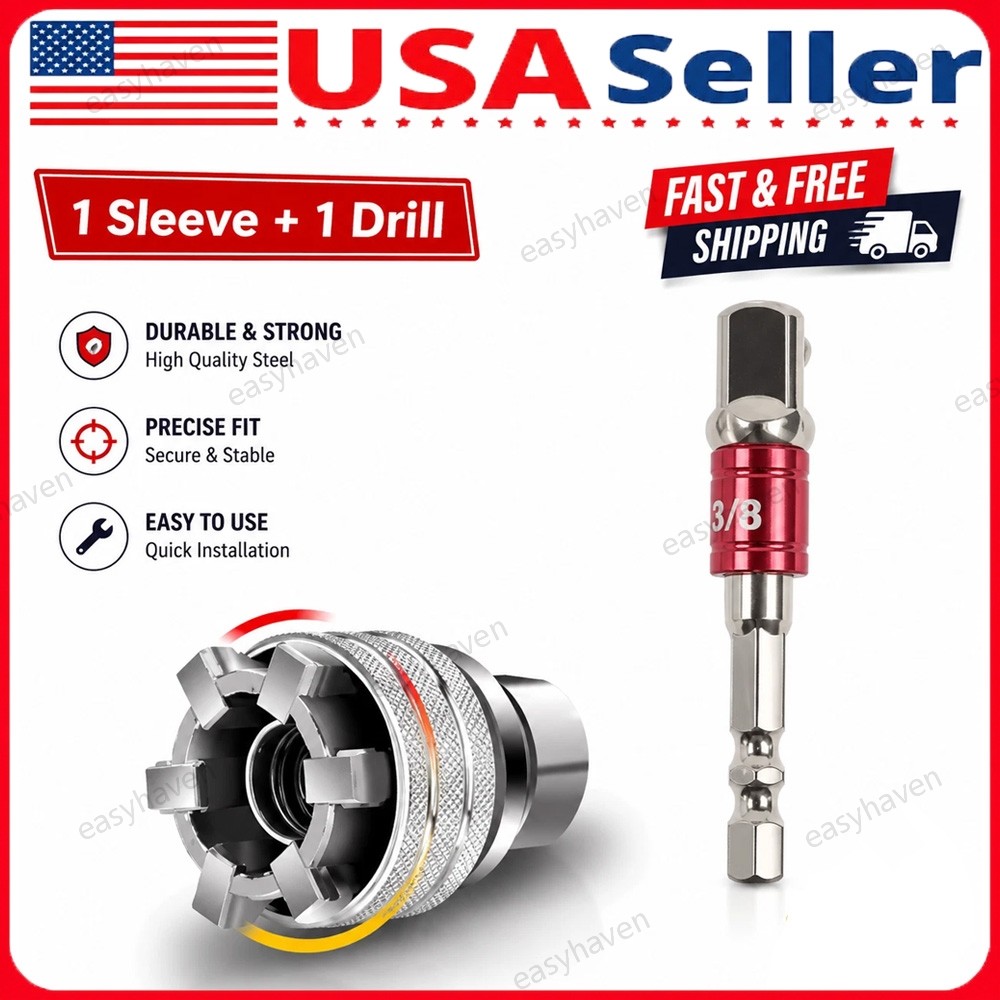 10-19mm Universal Socket Tool Adjustable Multifunction Wrench Sleeve Adapter Kit