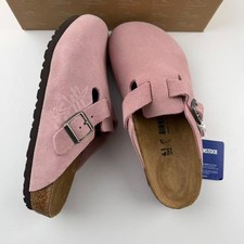 Birkenstock Boston Stussy Dusty Pink Suede Leather Unisex Shoes Wide EU 37-45