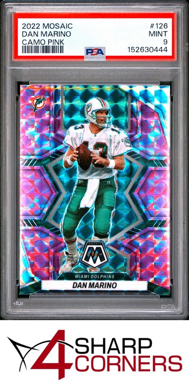 2022 PANINI MOSAIC CAMO PINK PRIZM #126 DAN MARINO HOF POP 3 PSA 9